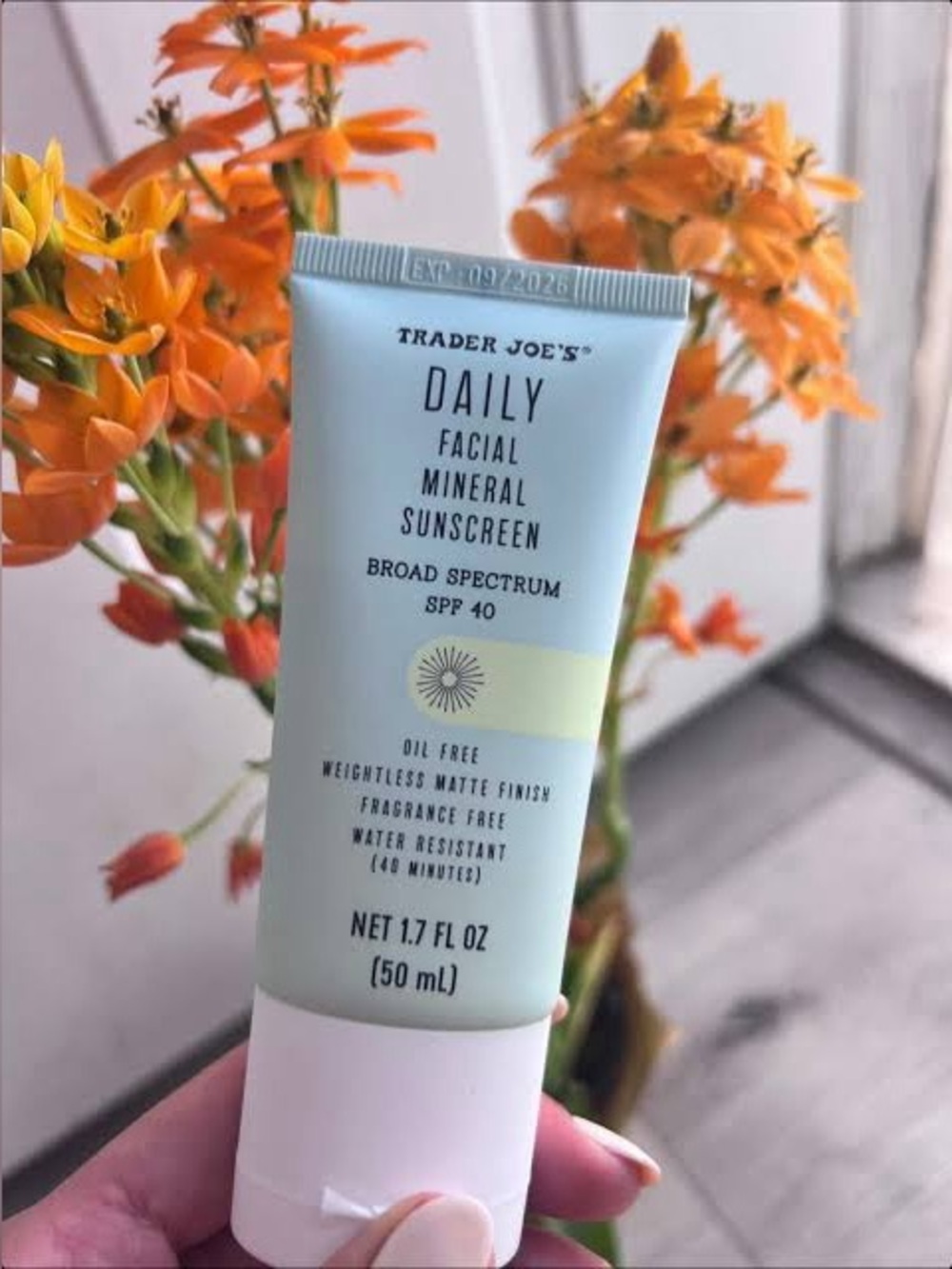 Trader Joe’s Daily Facial Mineral Sunscreen SPF 40 | Matte Vacation Skincare